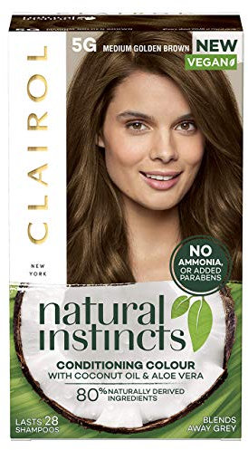 Clairol Natural Instincts Haarfarbe, semi-permanent, ohne Ammoniak, 5 g, mittelgoldbraun