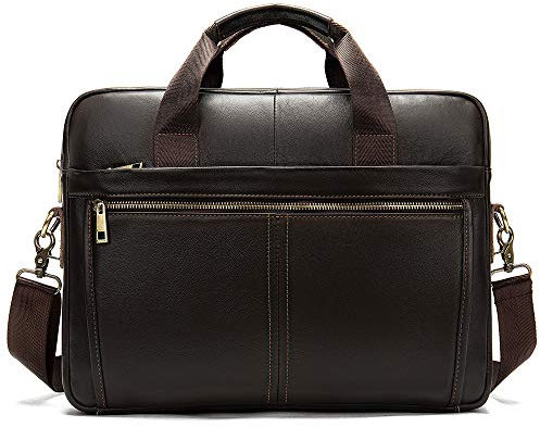 Sac Business Mallette Homme Cartable Cuir Porte-Documents pour Homme 14 Pouces Porte Document Sac de Messager Sac à Bandoulière d'affaires