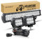SKYWORLD LED-Flutlicht, zweireihig 50,8 cm 126W 10-30V wasserdicht, für Geländefahrzeuge 4x4 + 2 x 18W 10,2 cm LED-Pods Arbeitsleuchte mit Kabelbaum-Set