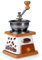 Retro Kaffeemühle im Antik Vintage Bohnen-Kaffeemühle Design aus Holz & Messing gefertigt Espressomühle für Kaffee Bohnen (Keramik)