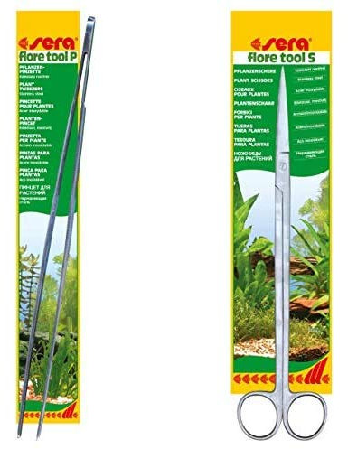 Sera Bundle Aquascaping Set bestehend aus Schere flore tool S & Pinzette flore tool P zur Pflege von Aquarienpflanzen BZW. Wasserpflanzen im Aquarium