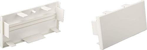 CabCom Zubehör für PVC Kabelkanal Kabelleiste Kabelschacht Brüstungskanal Endstück 60 x 40 mm weiß
