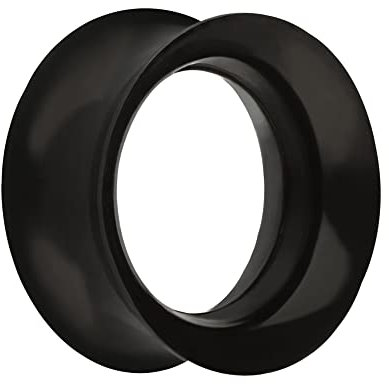 Treuheld® 10mm Silikon Flesh Tunnel - Schwarz - dünner Double Flare Ohr Plug - weich, soft, hautfreundlich, antiallergen & nickelfrei