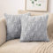 MIULEE 2er Set Wolle Kissenbezüge Dekokissen Polyster Sofakissen Dreieck Weich Couchkissen Kissenbezug Zierkissenbezug mit Verstecktem Reißverschluss für Wohnzimmer Schlafzimmer Hellgrau 50x50cm