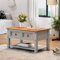 Corona Grey Wax Coffee Table with 2 Drawers & Shelf