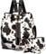 NICOLE & DORIS Rucksack Damen Groß Modischer Leopard Daypack mit Anti Diebstahl College Wasserdichter Rucksack mit Abnehmbarem Schultergurt Beige