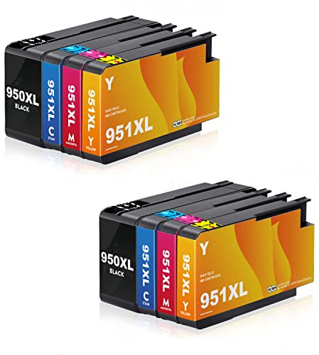 950XL 951XL Multipack Druckerpatronen Ersatz für HP 950 951 XL Tintenpatronen, Kompatible mit HP Officejet Pro 8600 8610 8620 8100 8615 8625 251dw 276dw (8er-Pack)