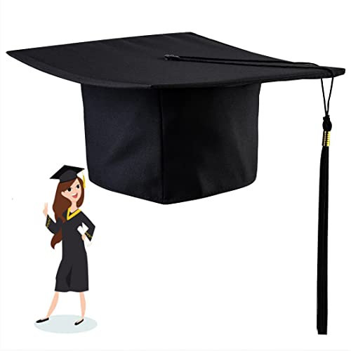 NETUME Bachelor Hut Doktorhut, Verstellbar Schwarz Graduation Cap Abschluss Hut Hochschule Abitur Absolventenhut mit Tassel, Absolventenkappe Studentenhut Idea Bachelor Geschenk für Abschlussfeier