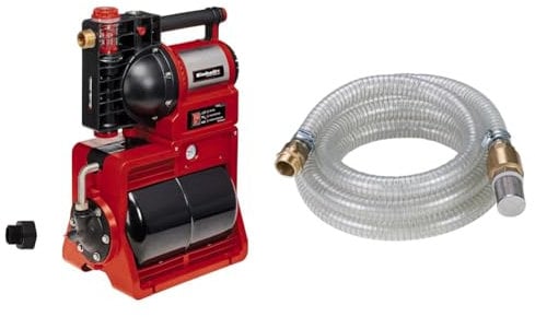 Einhell Hauswasserwerk GE-WW 1246 N FS (1.200 Watt, 4600 L/h max. Fördermenge, Flow-Sensor inkl. LED-Anzeige, Schmutz-/Saug-/ Wasserfüllanzeige, Frostschutz, 20 l Tank, inkl. 4 m Messing Saugschlauch)