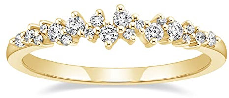 Titaniumcentral Ringe Damen Vorsteckring Schmal Schlicht Rosegold Gold Silber Zirkonia Verlobungsringe Eheringe Partnerringe (Gelbgold,57 (18.1))