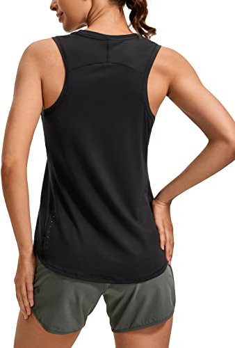 CRZ YOGA Damen Sport Tank Top Racerback Ärmelloses Yoga Oberteile Sommer Fitness Tops Gym Leichte Sporttop Schwarz 38