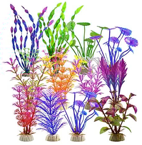 Aquarium Decoration Plante,12 Pièces Décoration d'aquarium, Artificielle Aquarium Deco,Terrarium Plante Décoration,Plantes d'aquarium artificielles,Ornement Artificielle Plante pour Aquarium Poissons