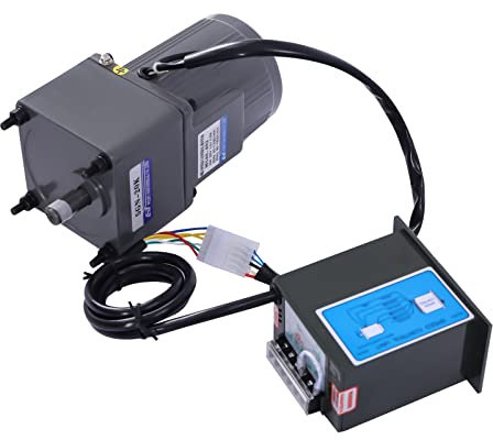 Motoréducteur 220 V - Kit de moteurs à engrenages - 0-68 tr/min - Couple élevé - Moteur électrique réglable - Courant alternatif monophasé - Moteur à engrenages asynchrone + boîte de vitesses +