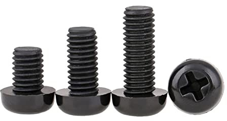 BELLAY Rosca de Nylon Negro de plástico Phillips Pan Head Cross Tornillo Redondo Tornillo M5 M6 M8 (Color : 50pcs, Size : M8x25)