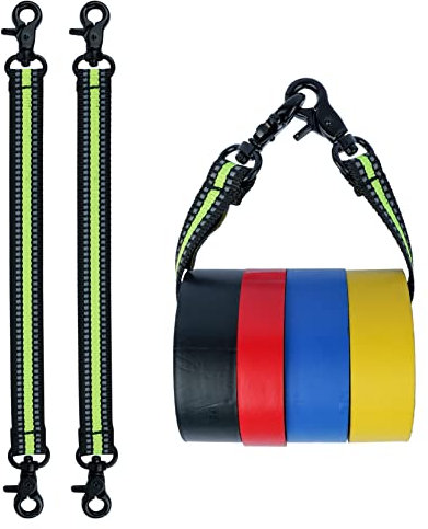 MELOTOUGH Tape Thong Electrical Tape Holder with Snap Hooks Electrician Tape Strap for Tool Belt, Tool Pouch(Lime 2pcs)