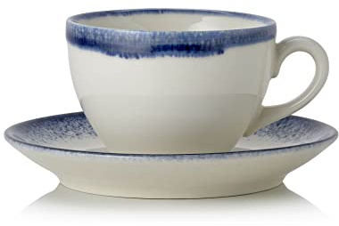 WAS Germany Ober- und Untertasse, 0,25 ltr., Set á 6 Stück, marina, Porzellan