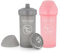 TWISTSHAKE 2X Biberón con Boquilla Dura Y Mezclador De Frutas - 360Ml | Botella De Agua Entrenador Para Niños Y Bebés | Sin Bpa | Gris Rosa