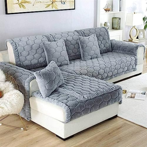 uyeoco Samt-Sofabezug Ecksofa l Form Sofa Überzug Couchbezug Sofa/Couch Wurfdecke Eckcouch 3/2 Sitzer Sofaschutz Schonbezug Sofaschoner Sofabezüge rutschfest Hund Katze (Color : #24, Size : 70x210cm)