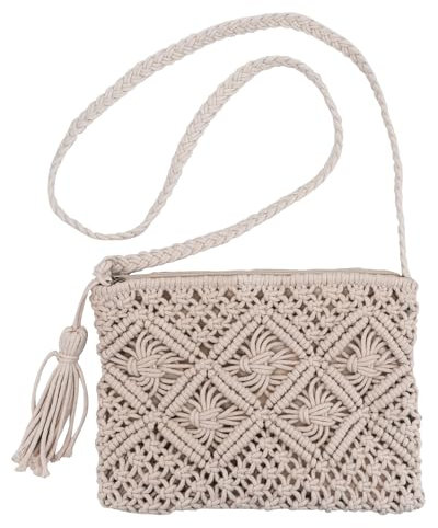 MoYouno Strohtasche Umhängetasche Damen,Retro Klein Crossbody Tasche,boho tasche damen,hohle Freizeittasche,Sommer Strandtasche zum Reise Täglicher (Grau)