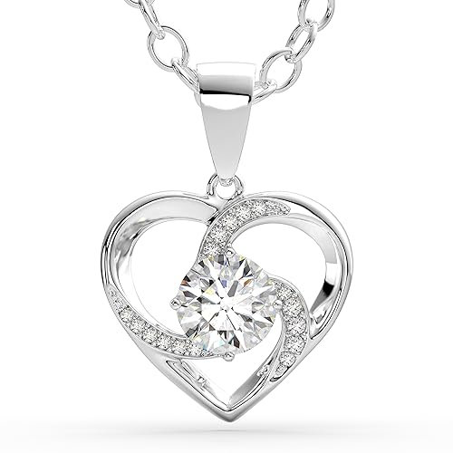 SERASAR Collier Femme Bijoux Argent 925 Sterling Or 18 carats Coeur Pendentif Fille Cadeau d'Anniversaire