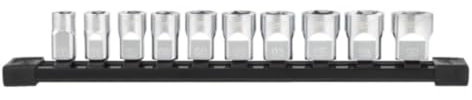 Milwaukee 4932492507 3/8 Inch Socket Set Metric 10-Piece on Rail