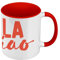 Tasse Farbe Premium Qualität rot – Bella Ciao Damen Italien Serie Feminismus – Tasse mit Henkel und farbigem Innenfutter