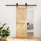 Gecheer Porta Scorrevole con Set Hardware,Porta del Granaio,Porta Scorrevole in Legno,Porta Scorrevole Interna,70x210 cm Tipo 5,Legno Massello Pino
