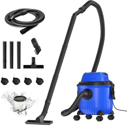 Yiyai Nass-Trockensauger - 15L Kapazität, 17000Pa, 2m Kabel, 3 in 1 Staubsauger mit Gebläsefunktion, leicht und tragbar, einfach zu installierender Staubsauger für Auto, Garage, Werkstatt, Haus