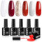 MEFA Christmas Gel Nail Polish Set, 6 Colors Red White Glitter Gel Polish Set Soak Off UV Gel Sparkle Silver Nail Gel Manicure Nail Art Salon DIY Home
