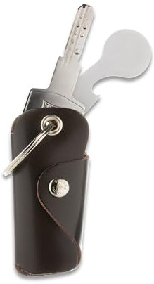 Bodesa Valore Premium Qualität Schlüsseltasche aus Echtem Leder | Schlüsseletui mit Einkaufswagenlöser | Key Organizer für 1-6 Schlüssel | Schlüsselanhänger mit Flaschenöffner (braun elegant)