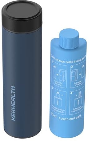 KEKHEALTH Nevera Medicamentos Portatil 60H 1-3 Pluma, Nevera Insulina Viaje, Bolsa Gel Frio, Insulina Isotermica para Diabéticos con 2 Enfriador(Azul Marino)