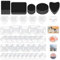Glarks 72pcs Fridge Magnets Craft Set Round/Oval/Square/Heart/Rectangle Shape Ferrite Ceramic Magnets with Adhesive Backing and Transparent Glass Cabochons for Fridge Office Locker Whiteboard Making