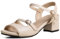 OALEEN Sandales Nu-pieds Femme Eté Petit Talon Carré Bride Cheville Boucle PU Cuir Confortable Chaussures Ouverte Soirée Beige 38