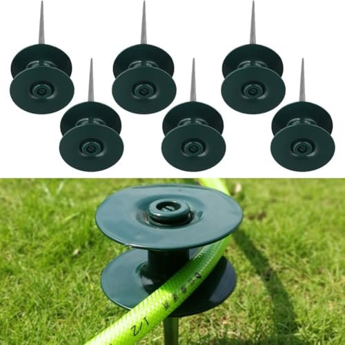 Garden Hose Guide, with Heavy Duty Zinc Metal Spike, Watering Hose Guide(6pcs)