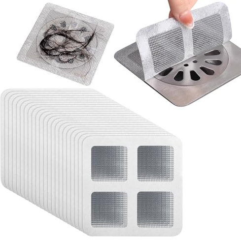 60 Coladores de Desagüe Desechable, Atrapapelos Ducha de la Ducha para Evitar Que los Desagües Obstruidos, Filtro de Fregadero, Atrapador de Pelo, Adhesivo para Filtro de Drenaje de Suelo (60PCS)