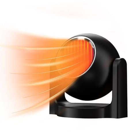 Vmxlso 12V Auto Heizung, 120W Heizlüfter Auto, Tragbare Autoheizung mit 360° Drehbar Basis, 2 in 1 Kalt und Heiß Verfügbar, 12 Volt Heizung Defroster für Auto, Schwarz