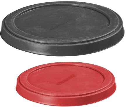 Westmark Frischhaltedeckel – Dehnbarer, wiederverwendbarer Silikondeckel für Dosen, kleinere Schalen oder Joghurtbecher – ø 10 + 8 cm, Silikon, 2 Stück, Rot