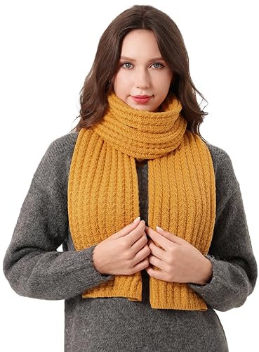 DonDon Schal Damen Winter Winterschal Strickschal - Ockergelb