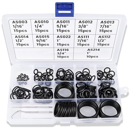 Scuba O Ring Kit, 170 Pcs FKM90 O Rings with 2 Stainless Steel Needles