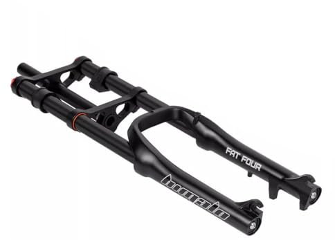 BSFHQS 20 Inch Fat Bike Air Fork 4.0 Tire Mountain Bike Suspension Fork Travel 180mm Snow/beach/E-Bike 1-1/8 Straight Double Crown Front Fork XC/AM 9 * 135mm QR Damping Adjust(Black)