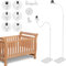 Gxpjycfob Baby Monitor Floor Stand Holder, Baby Camera Holder, Universal Floor Mount Camera Stand for Surveillance, Video Monitor Shelf with Flexible Hose Compatible with Most Baby Monitors
