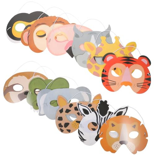 PRETYZOOM 1 Satz Dschungeltiermaske Für Party Tierische Farmtiermasken Halloween-maskenstütze Halloween-Cosplay-stütze Hund Fuchsmaske Plüsch Maskerademaske Papier 12 Stück