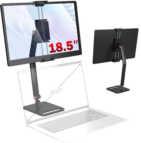 Hnfrwd Support de moniteur portable pour bureau 15,6 17,3 47 cm, support | Support de moniteur portable de 6 à 47 cm, support réglable pour tablette, iPad pour bureau, pour iPad Pro/Air/Mini de 4,7 à