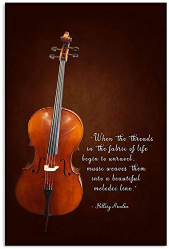Oudrspo Vintage-Poster „Cello Lovers Music Studio Music Weav Them Into A Beautiful Melodic Line, Metall-Aluminium-Blechschild, 20,3 x 15,2 cm, Wanddekoration