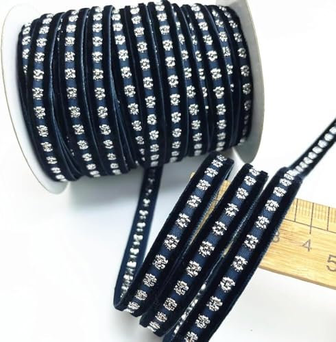 Bastelband, Band, 45,7 m, 10 mm/18 mm, Samt, einseitig, zweifarbig, Satin-Samt for Heimwerkerarbeiten, Geschenkverpackungen, Herstellung von Haarschleifenclips, Nähen, Stirnbänder, Hochzeitsdekoration