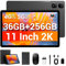 WITECOR 2025 Newest 11 inch Tablet, 2K FHD Display, 4G LTE Dual SIM 36GB RAM 256GB ROM/1TB Expand, Android 14, 9580mAh, Octa Core, 5G WiFi/13MP/GPS/GSM/OTG, 2 in 1 Tablets with Keyboard/Mouse/Case