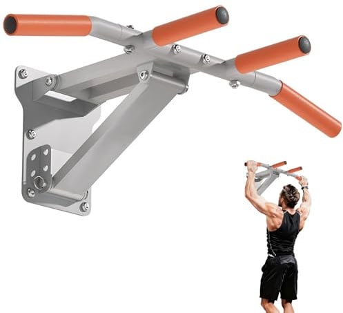 Klimmzugstange Wand Pull Up Bar: Pullup Wall Wandmontage Verstellbare Klimmzug Stange Multifunktion Klappbar Klimmzugreck Home Gym Sport Geräte für Zuhause Silbern