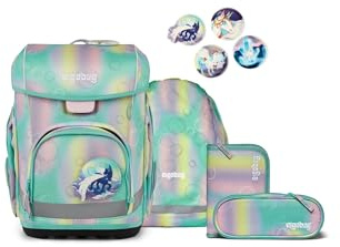 ergobag Schulranzen-Set cubo Light Set ZauBärwelt - Mint | extra leichter ergonomischer Schulranzen mit nur 780 g im 6-teiligen Set aus der Vorgänger-Kollektion für die Schule