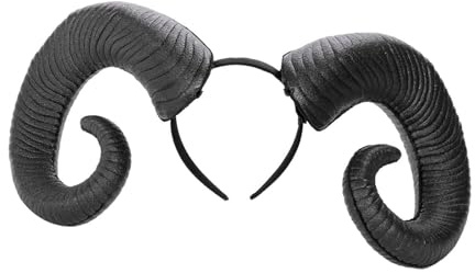 mophrati Stylish Headband Hair Band Hair Accessories with RAM Horns for Halloween Women Men Party Cosplay OX