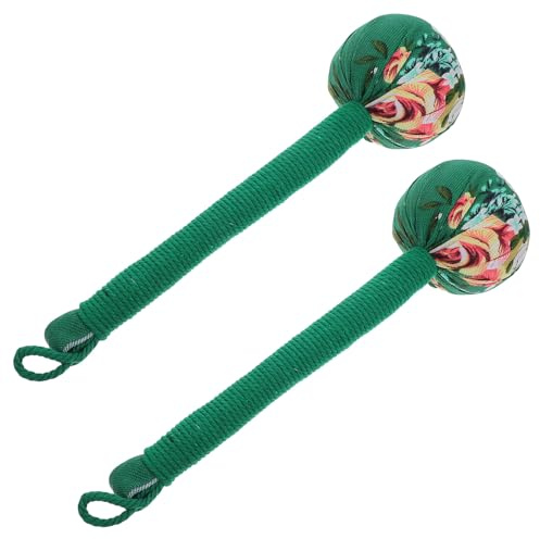 JOYOFREELY Marteau de Massage Chinois 2pcs en Bois et Coton Armoise, Masseur Pratique Portable Dos, Usage à Domicile Extérieur